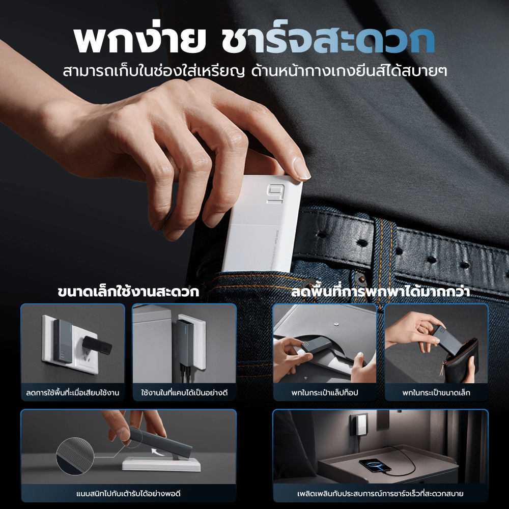หัวชาร์จเร็ว CUKTECH GAN3 AD652S 65W USB-C 2 พอร์ต สีขาว (รองรับ PD3.0 ,PPS,QCU)